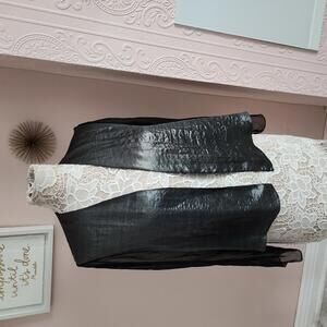 EUC lola & Sophie new York light weight jacket sheer sleeves metallic silver M